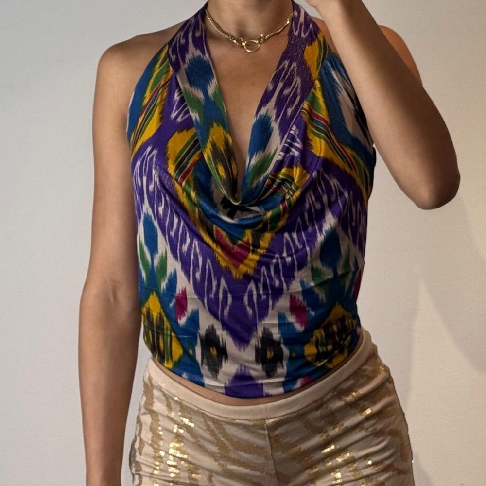 Multicolor Purple Printed Top